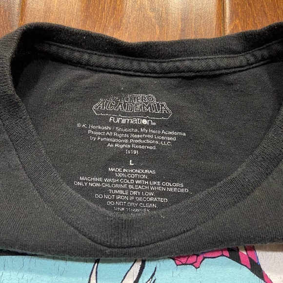 My Hero Academia Anime Black Blue Pink T-Shirt Women's Size Large - Picture 7 of 8
